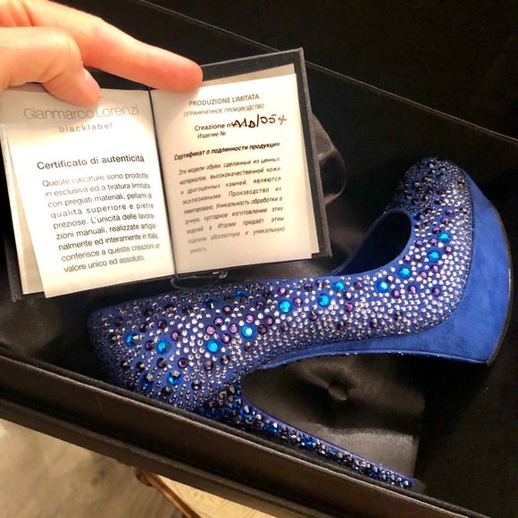Gianmarco Lorenzi blue crystal heels 38 - Picture 9 of 16